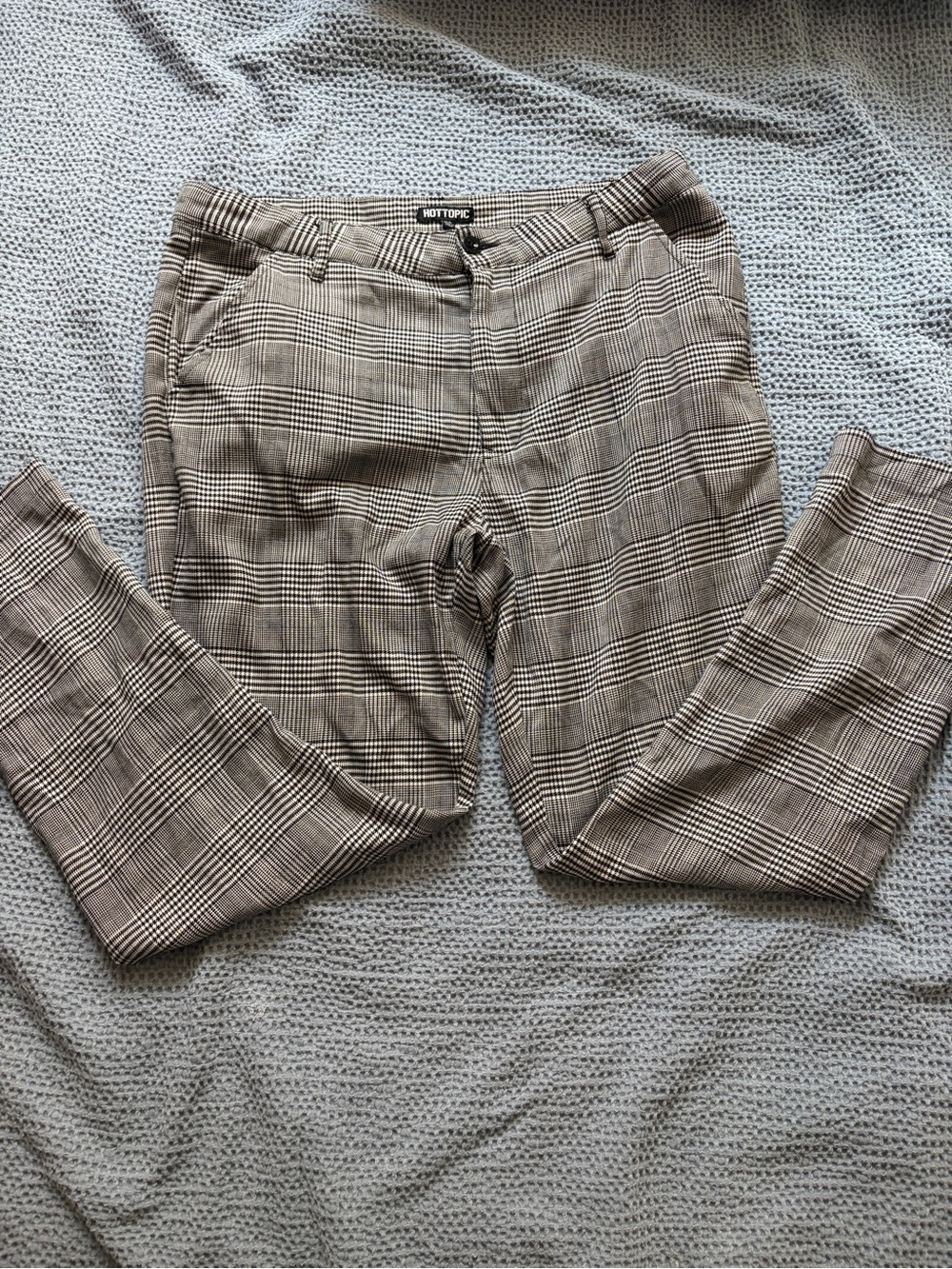 Hot Topic Men's Brown Plaid Dress Pants - Glen Check